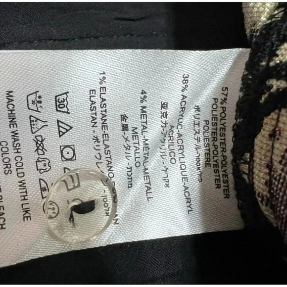 Free People Pants Size 4 Black Brown Gold Women's Straight Leg NWT Cropped - Picture 8 of 13